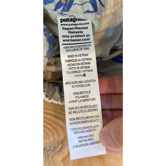 Patagonia Net Plus Baggies Board Shorts Size Small Women’s Yellow - Picture 4 of 8